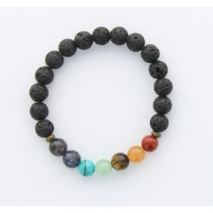 Bracelet Pierre de Lave  et  7 chakras
