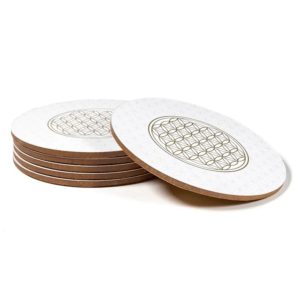 Sous Verres Fleur de Vie Blanc