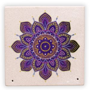Brûle encens en grès fleur mandala – Image 2