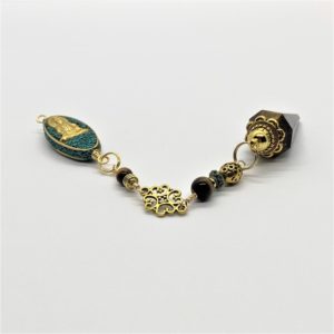 Pendule de Bouddha patiné et œil de tigre doré – Image 2