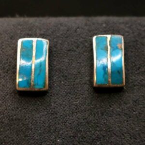 Boucles d'Oreilles Turquoise 2 bandes