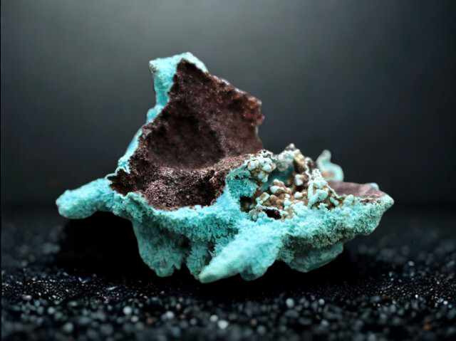 Pseudomorphose d'Azurite en Chrysocolle