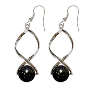 Boucles d'Oreilles Onyx Noir 10 mm