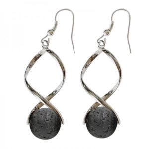 Boucles d'Oreilles Pierre de Lave 12 mm