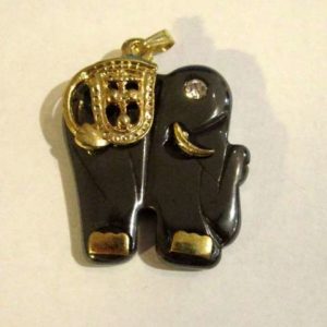 Pendentif Eléphant Hématite