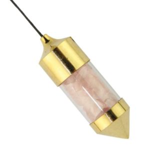 Pendule Laiton Quartz Rose