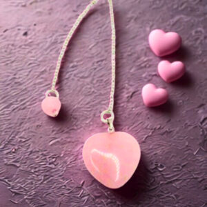 Pendule Coeur Quartz Rose