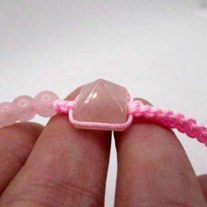 Bracelet Pyramide Quartz Rose – Image 2