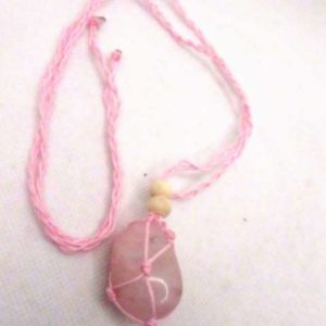 Collier en Corde Quartz Rose – Image 2