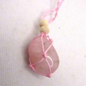 Collier en Corde Quartz Rose