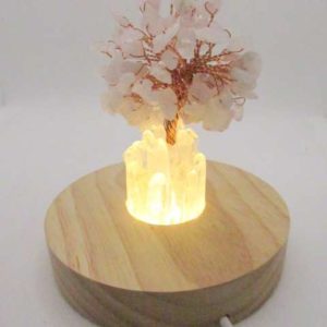 Arbre Quartz Rose sur Bloc Cristal de Roche