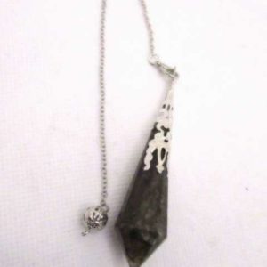 Pendule Hexagonal Argenté Labradorite