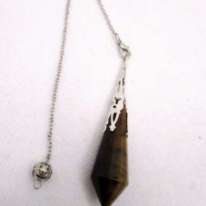 Pendule Hexagonal Argenté Oeil de Tigre