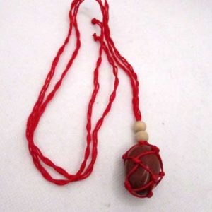 Collier en Corde Jaspe Rouge – Image 2