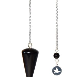 Pendule Cône Lisse  Obsidienne Noire – Image 2