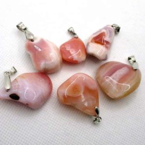 Pendentif Agate Botswana Rose