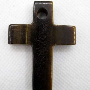 Pendentif Grande Croix Oeil de Tigre