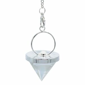 Pendule Cristal de Roche cône + Pierre de lune