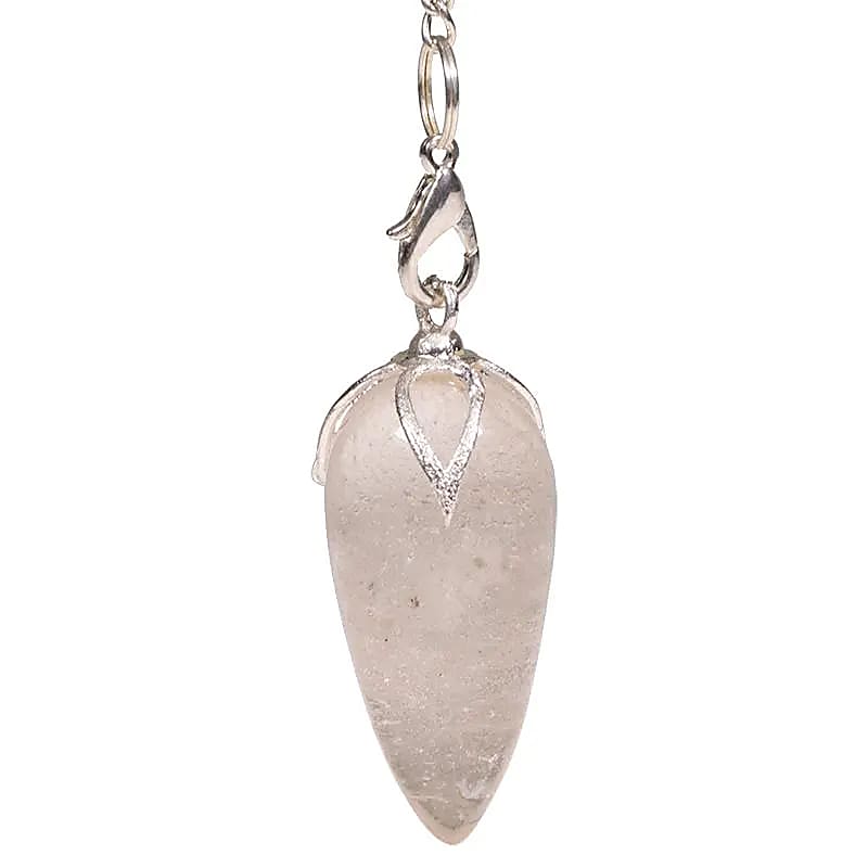 Pendule Lotus Cristal de Roche en pointe