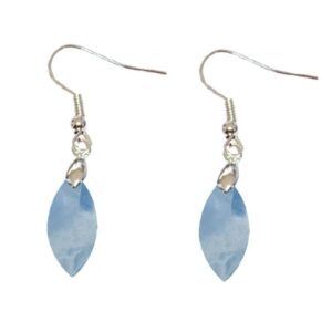 Boucles d'Oreilles Calcite Bleue  Marquise