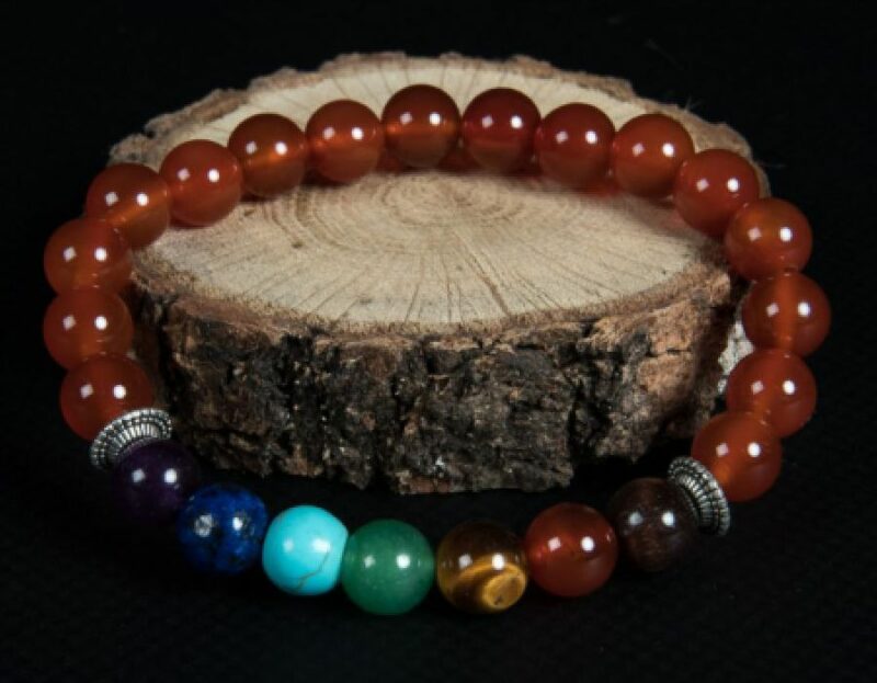 Bracelet Mâlâ Cornaline 7 chakras