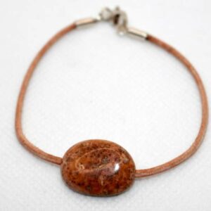 Bracelet Cuir beige Rouge de Porto