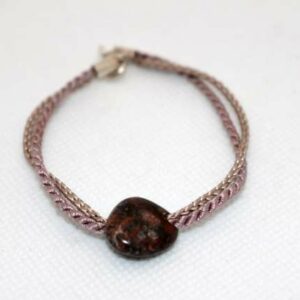 Bracelet Satin Tressé Rouge Porto