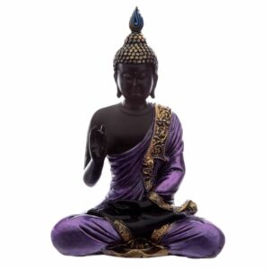 Bouddha Thailandais Noir & Violet - Lotus