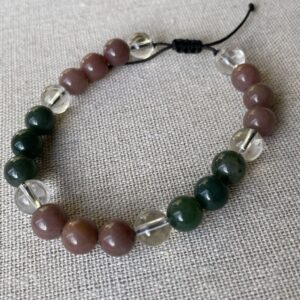 Bracelet Quartzite et Agate Mousse