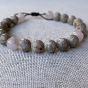 Bracelet Maïfanite et Quartz Rose 8 mm