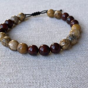 Bracelet Jaspe Paysage et Jaspe Brechique
