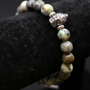 Bracelet Homme Turquoise Africaine Mat – Image 2