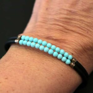 Bracelet Turquoise 2 rangs perles