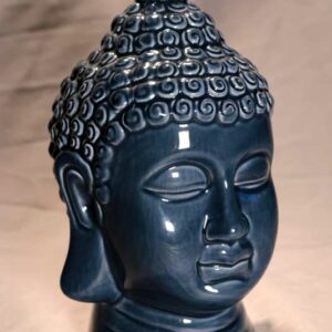 Tête Bouddha Céramique Bleue