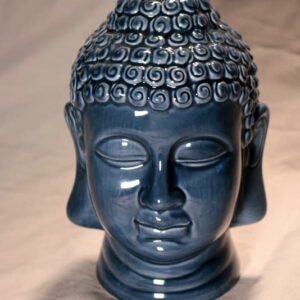 Tête Bouddha Céramique Bleue – Image 2