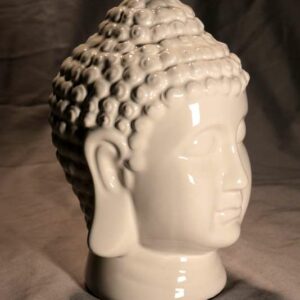 Tête Bouddha Céramique Blanche – Image 2
