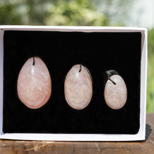 Coffret Œuf Yoni Quartz Rose