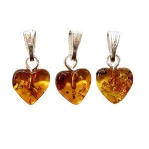 Pendentif Coeur Ambre