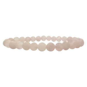 Bracelet Quartz Rose Dépoli 6 mm