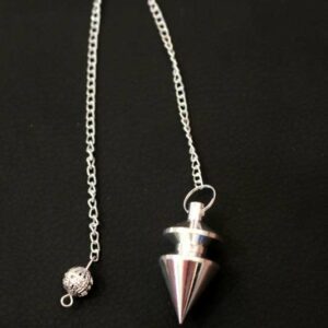 Pendule argenté cône double