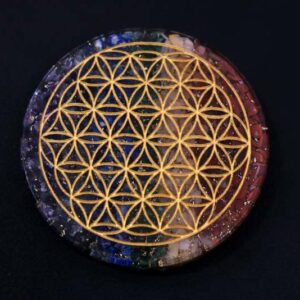 Plateau Orgone Fleur de Vie 7 chakras