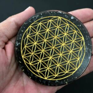 Plateau Orgone Fleur de Vie Obsidienne Noire – Image 4