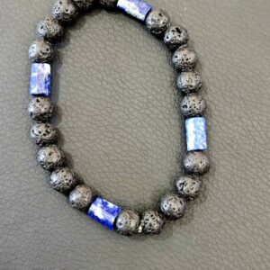 Bracelet Pierre de Lave et Lapis Lazuli