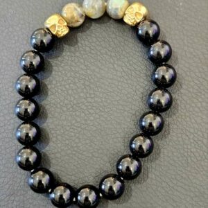 Bracelet Obsidienne Noire et Labradorite