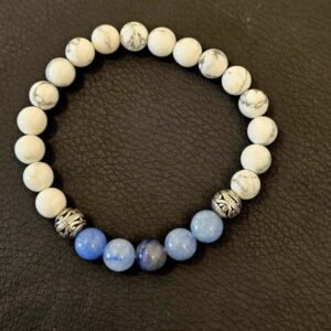 Bracelet Howlite et Aventurine bleue