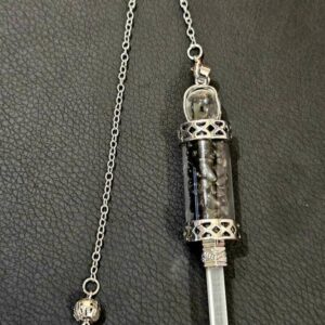 Pendule Obsidienne Noire et Pointe Cristal de Roche – Image 2