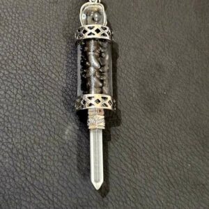 Pendule Obsidienne Noire et Pointe Cristal de Roche