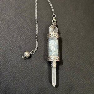 Pendule Aigue-Marine et Pointe Cristal de Roche – Image 2
