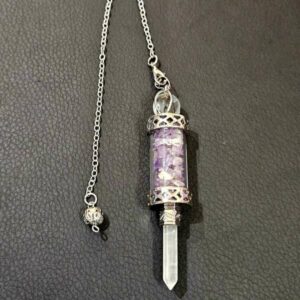 Pendule Améthyste et Pointe Cristal de Roche – Image 2