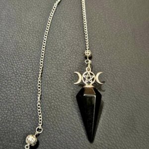Pendule Triple Lune Obsidienne Noire – Image 2